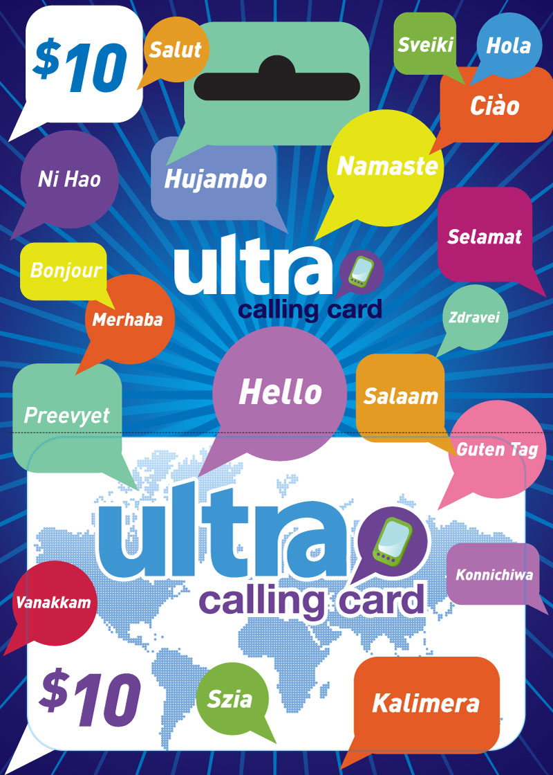 Ultra Calling Card packaging