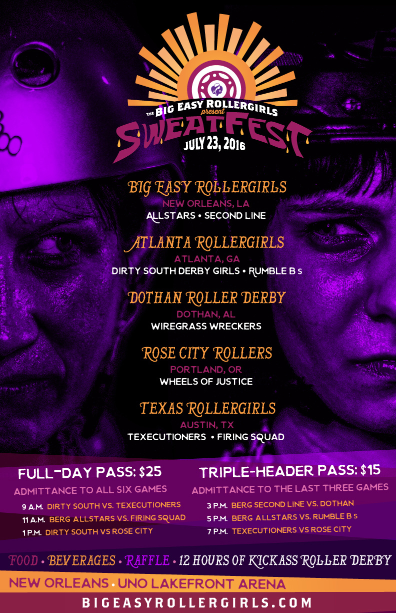 Big Easy Rollergirls SweatFest 2016 Poster
